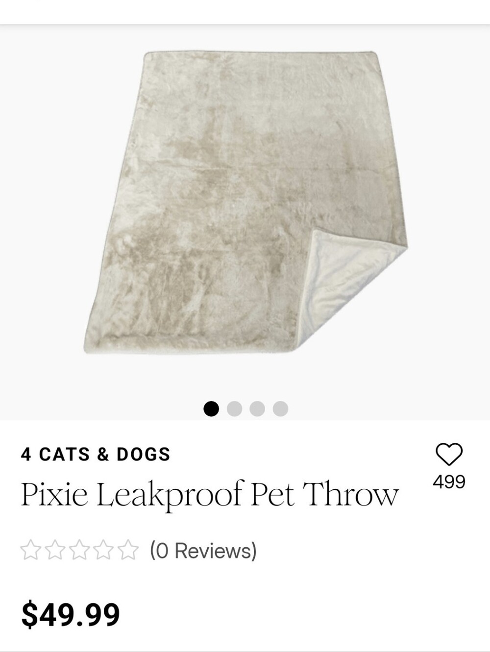 4 Cats & Dogs Pixie Leakproof Pet Throw - Rose Pink